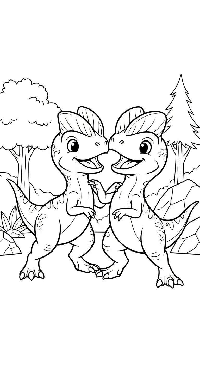 coloriage Dilophosaurus à imprimer gratuitement