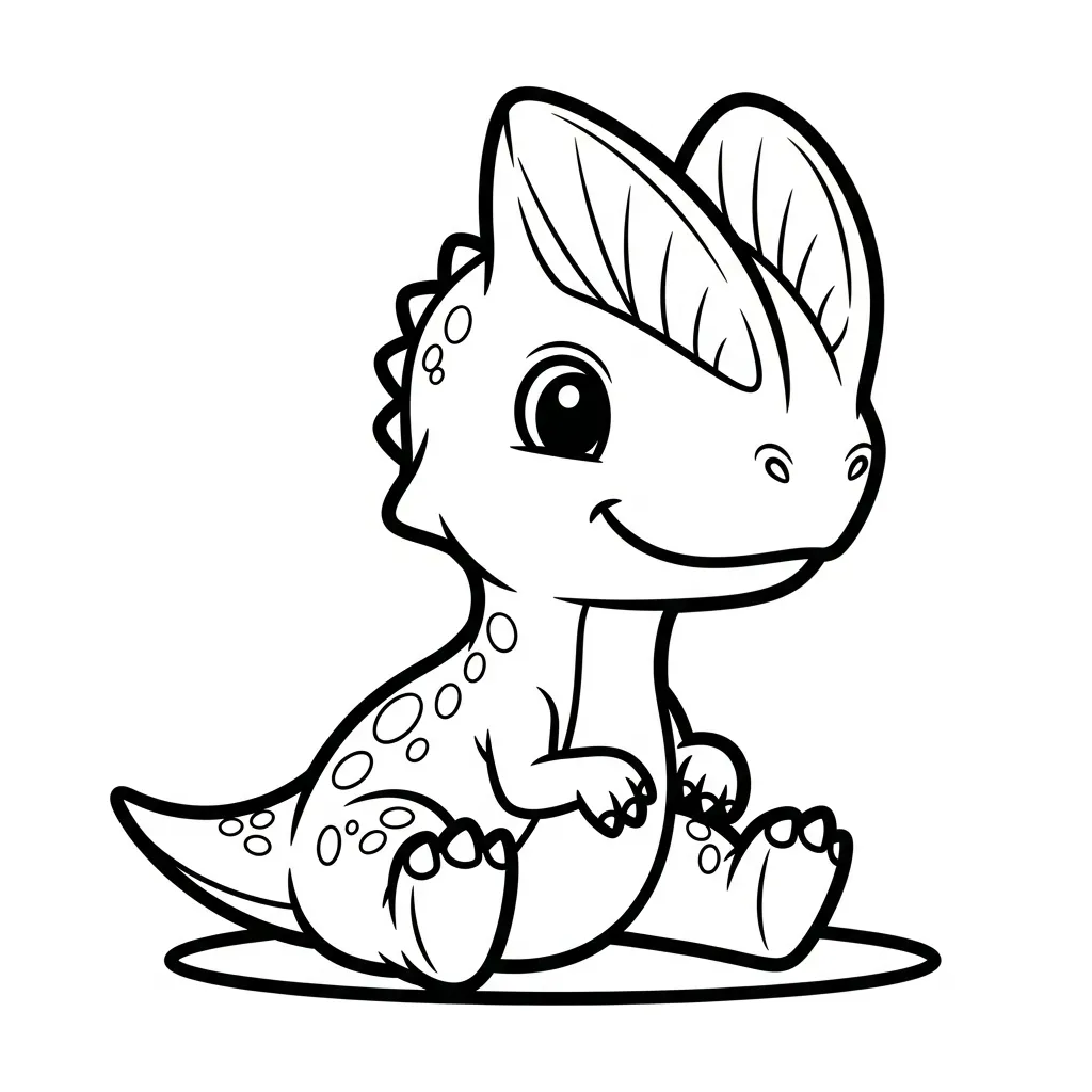 coloriage Dilophosaurus à imprimer pour enfant de 8 ans 1