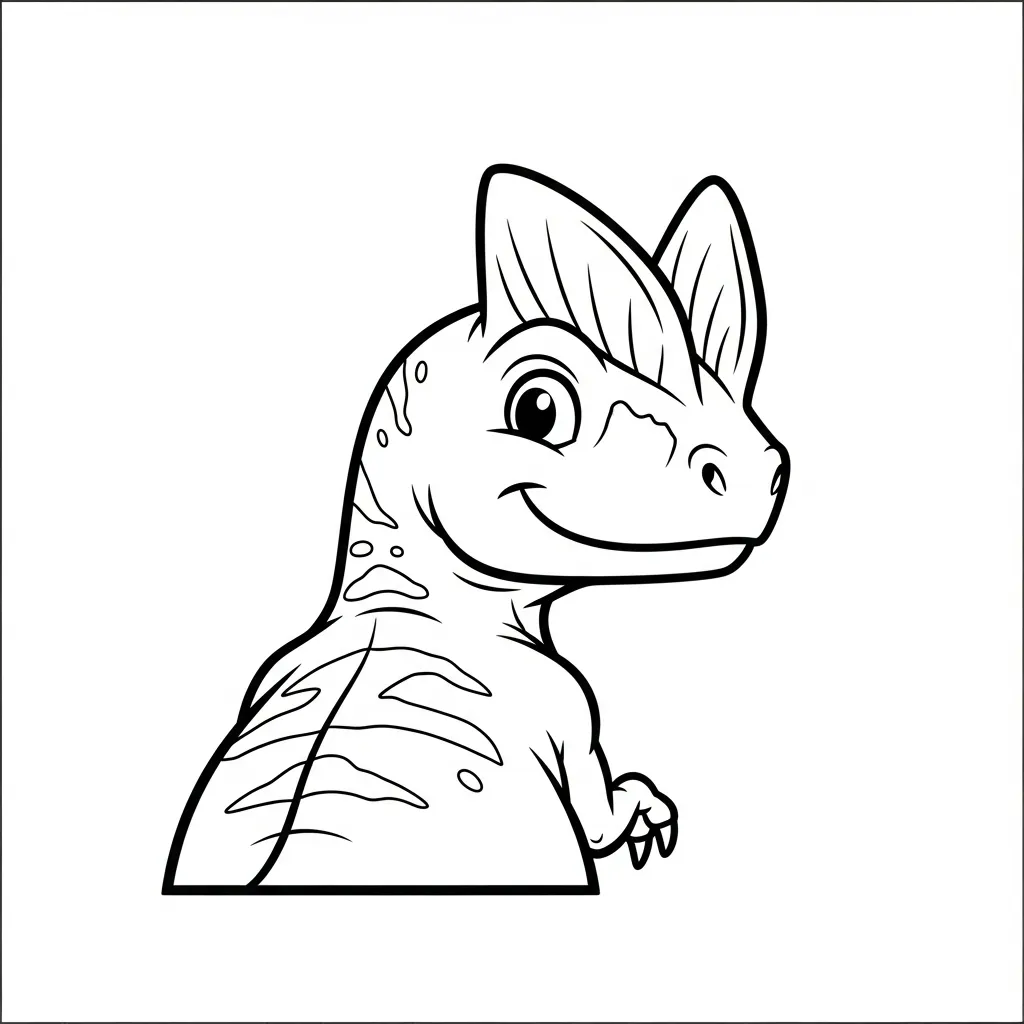 coloriage Dilophosaurus à imprimer pour enfant de 10 ans