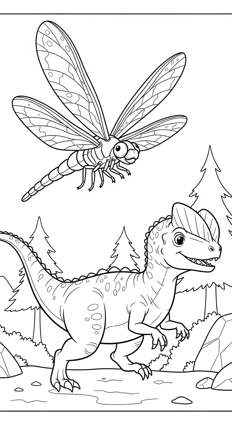 coloriage Dilophosaurus gratuit a imprimer