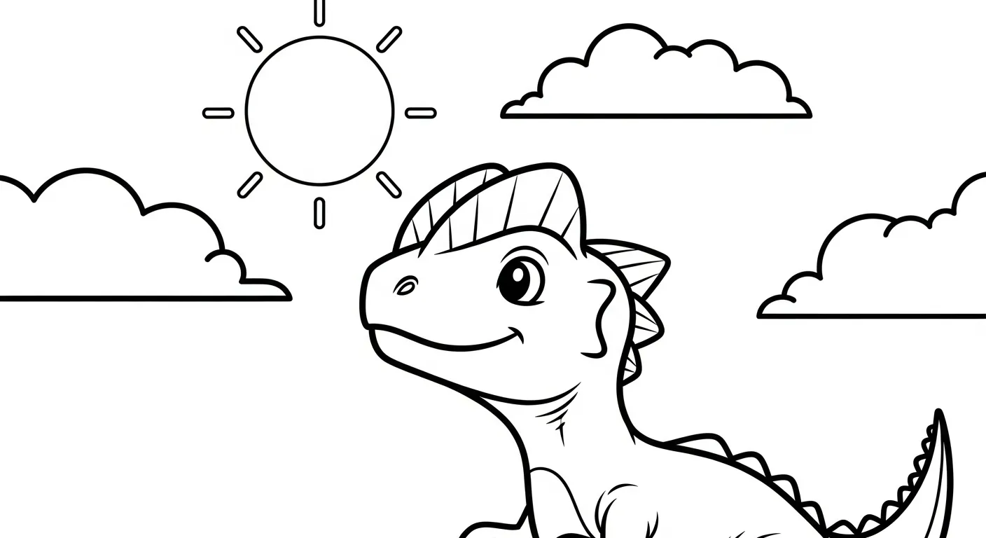 coloriage Dilophosaurus gratuit a imprimer 1