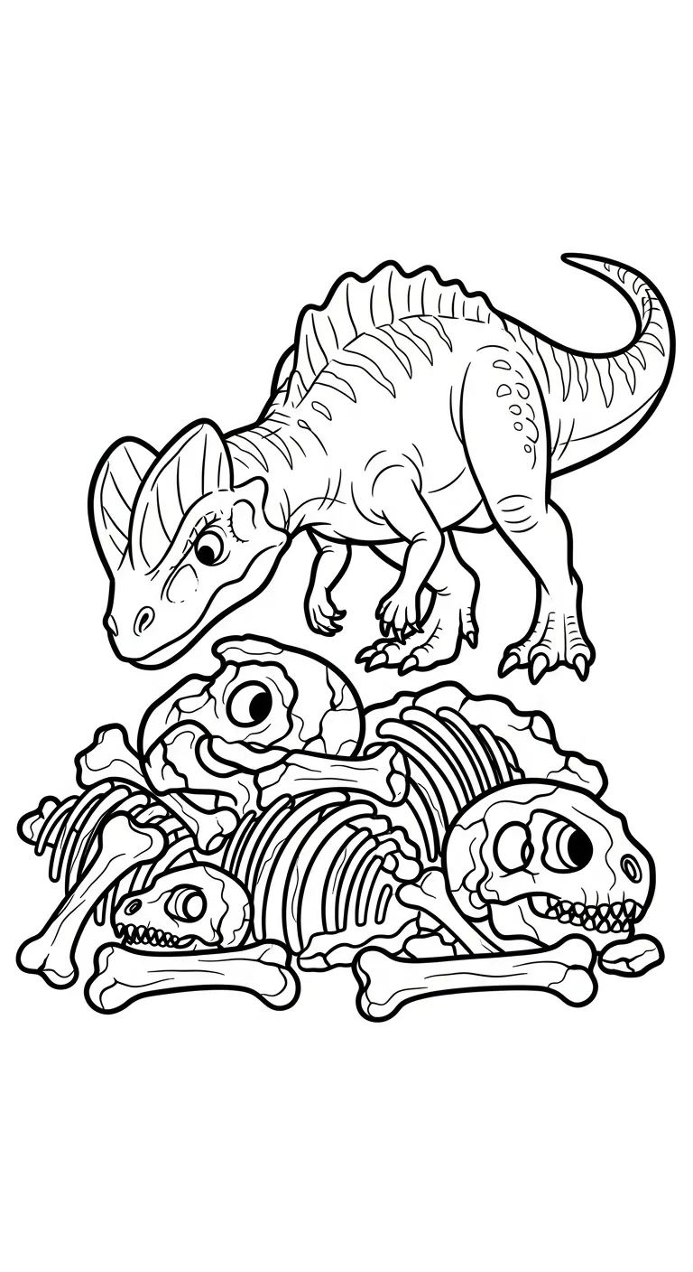 coloriage Dilophosaurus gratuit à imprimer 1