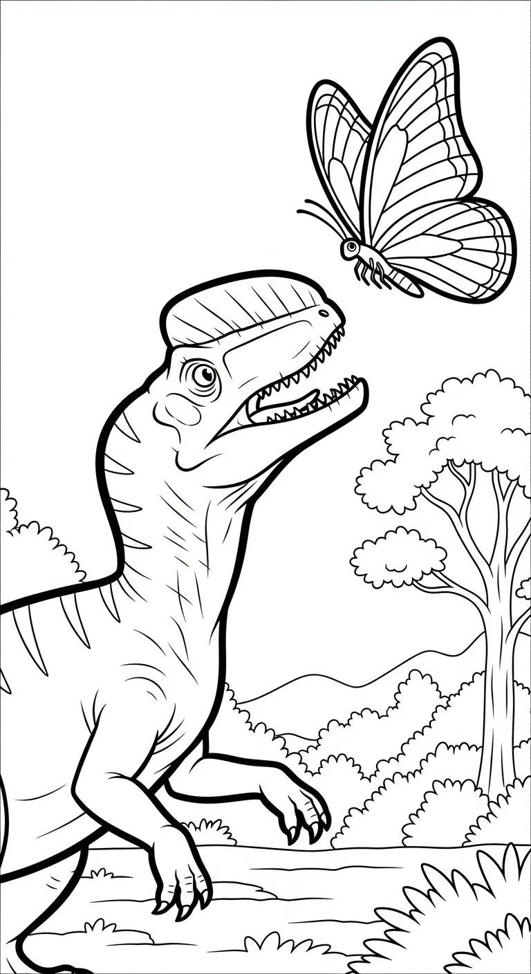 coloriage Dilophosaurus à imprimer gratuitement 1