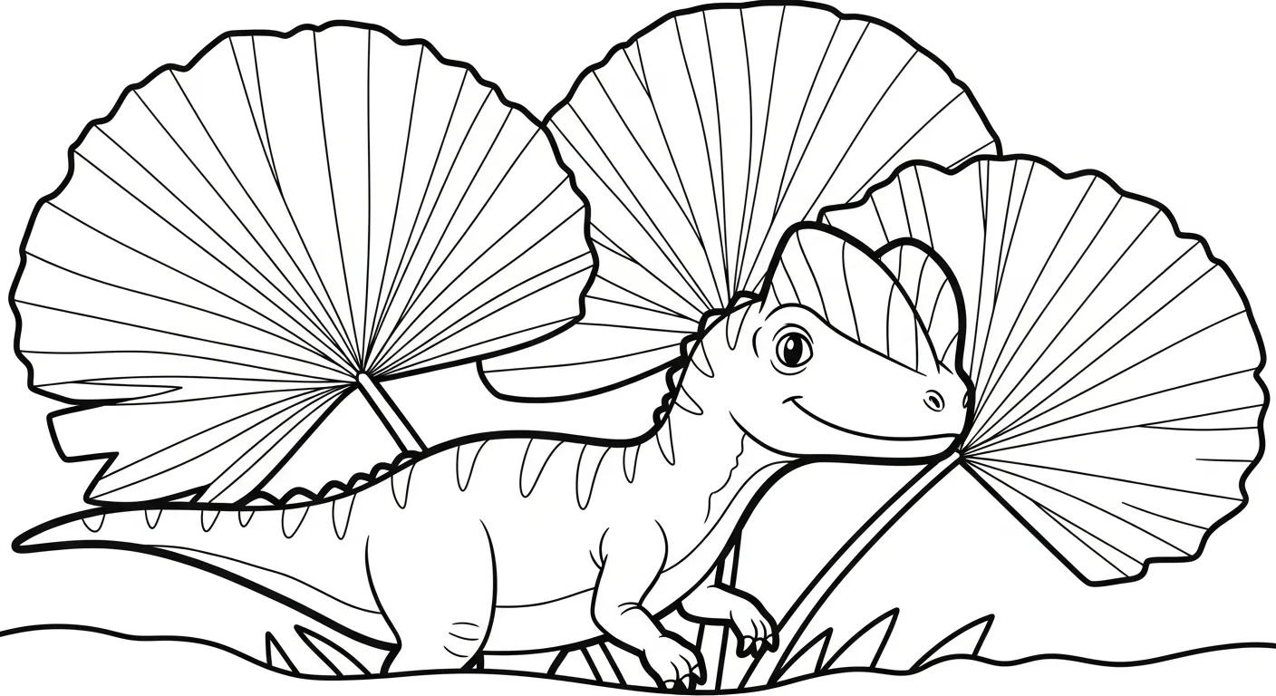 coloriage Dilophosaurus et decoupage a imprimer gratuit