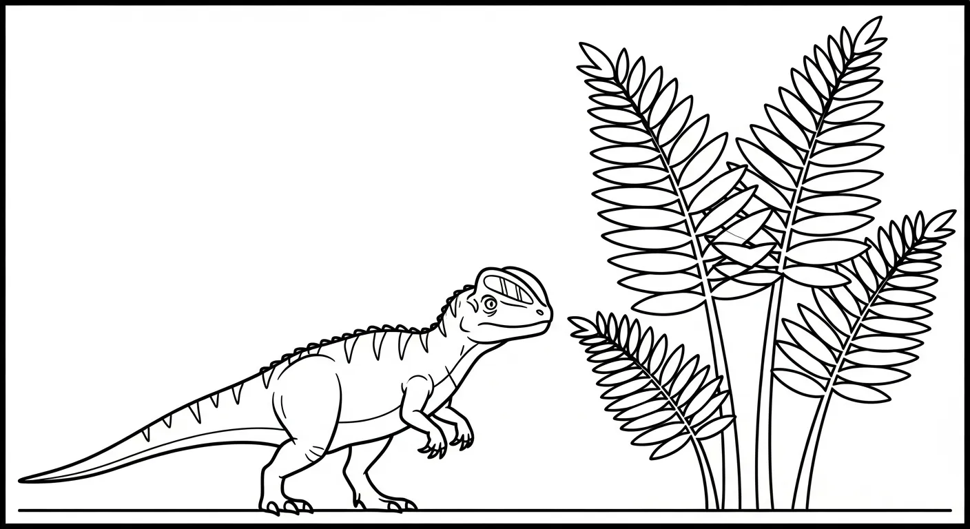 coloriage Dilophosaurus pour enfants