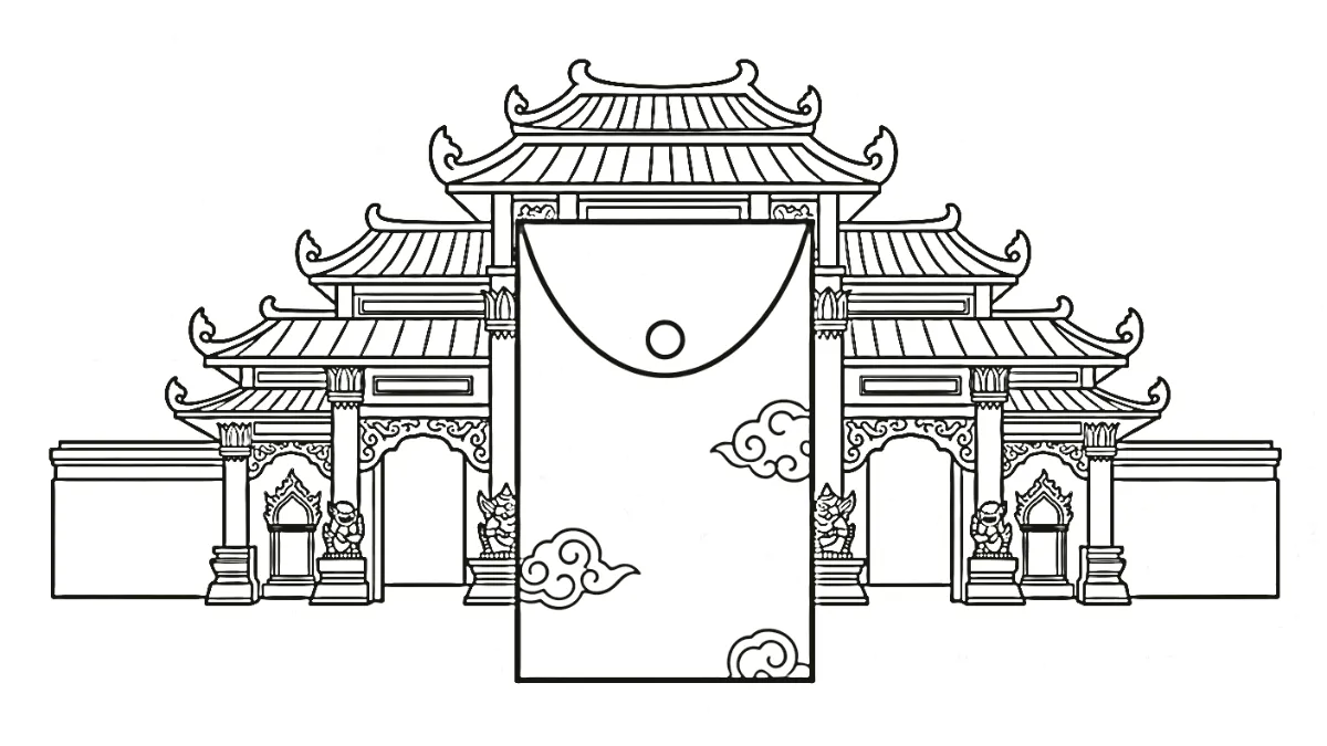 coloriage Enveloppe Rouge à imprimer pdf