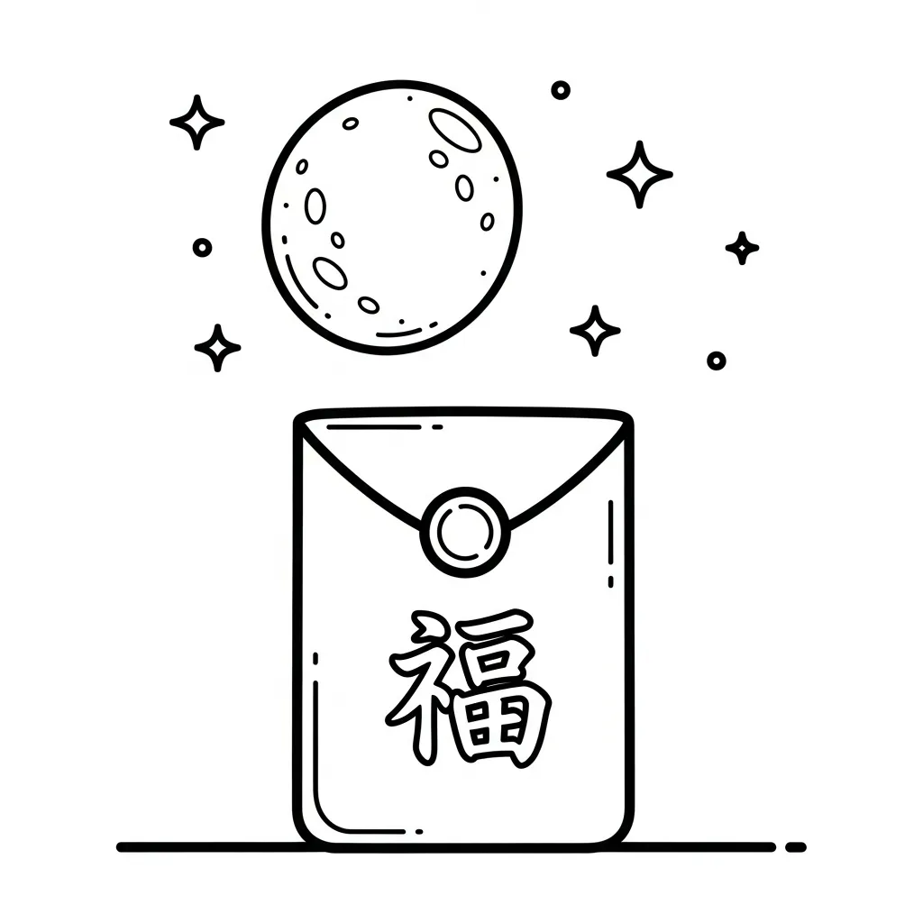 coloriage Enveloppe Rouge pour enfants a imprimer