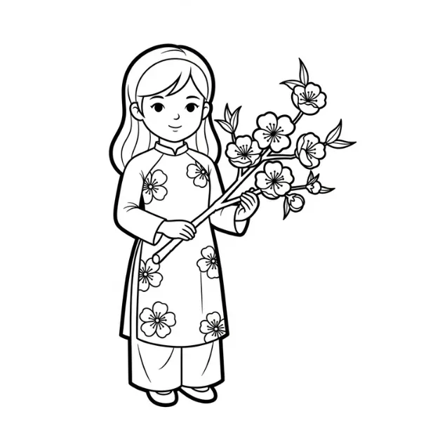 coloriage Fleur de Pêche à imprimer a4 2