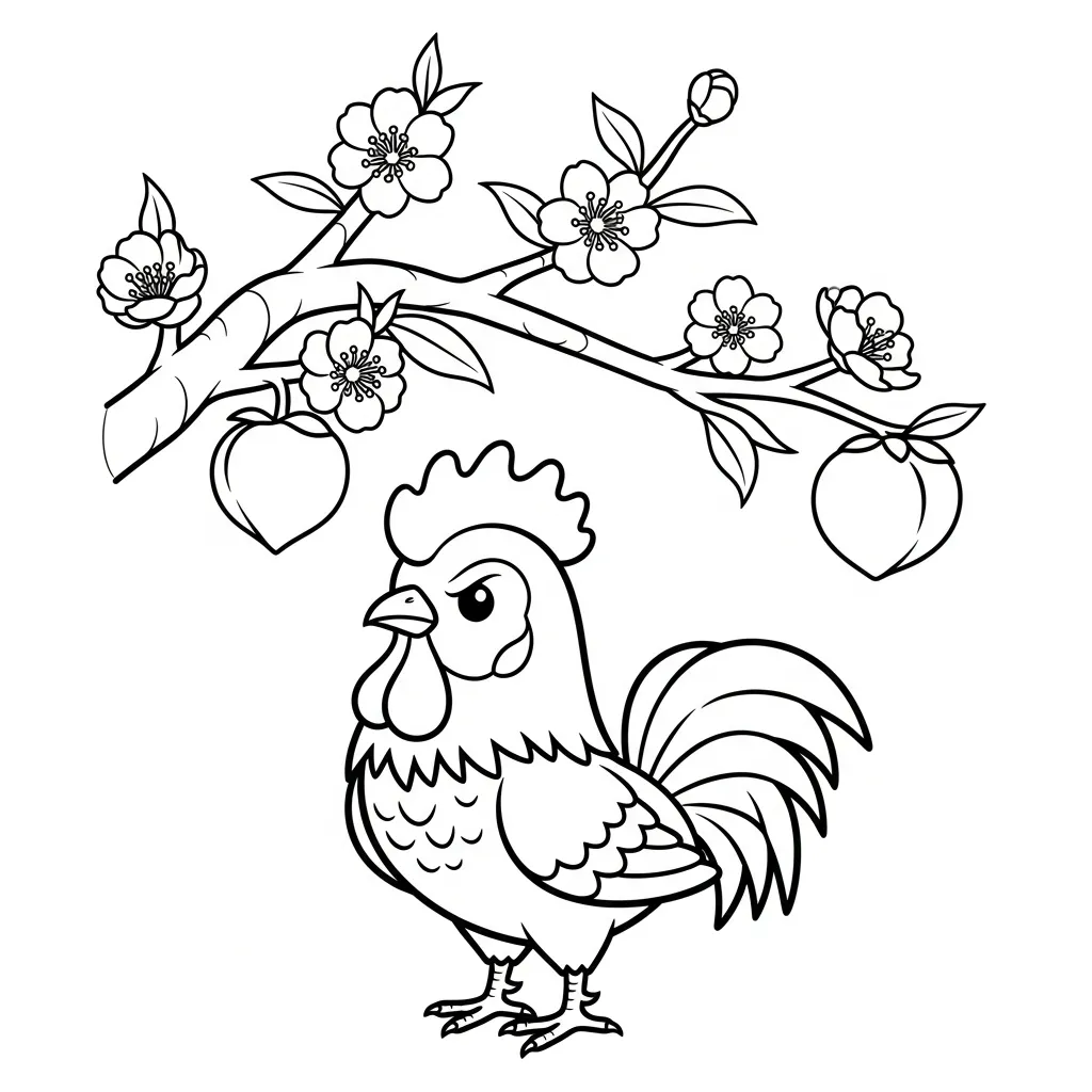 coloriage Fleur de Pêche à imprimer a4 1