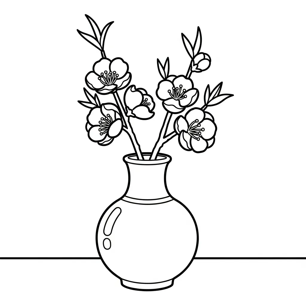 a imprimer coloriage Fleur de Pêche gratuit 1