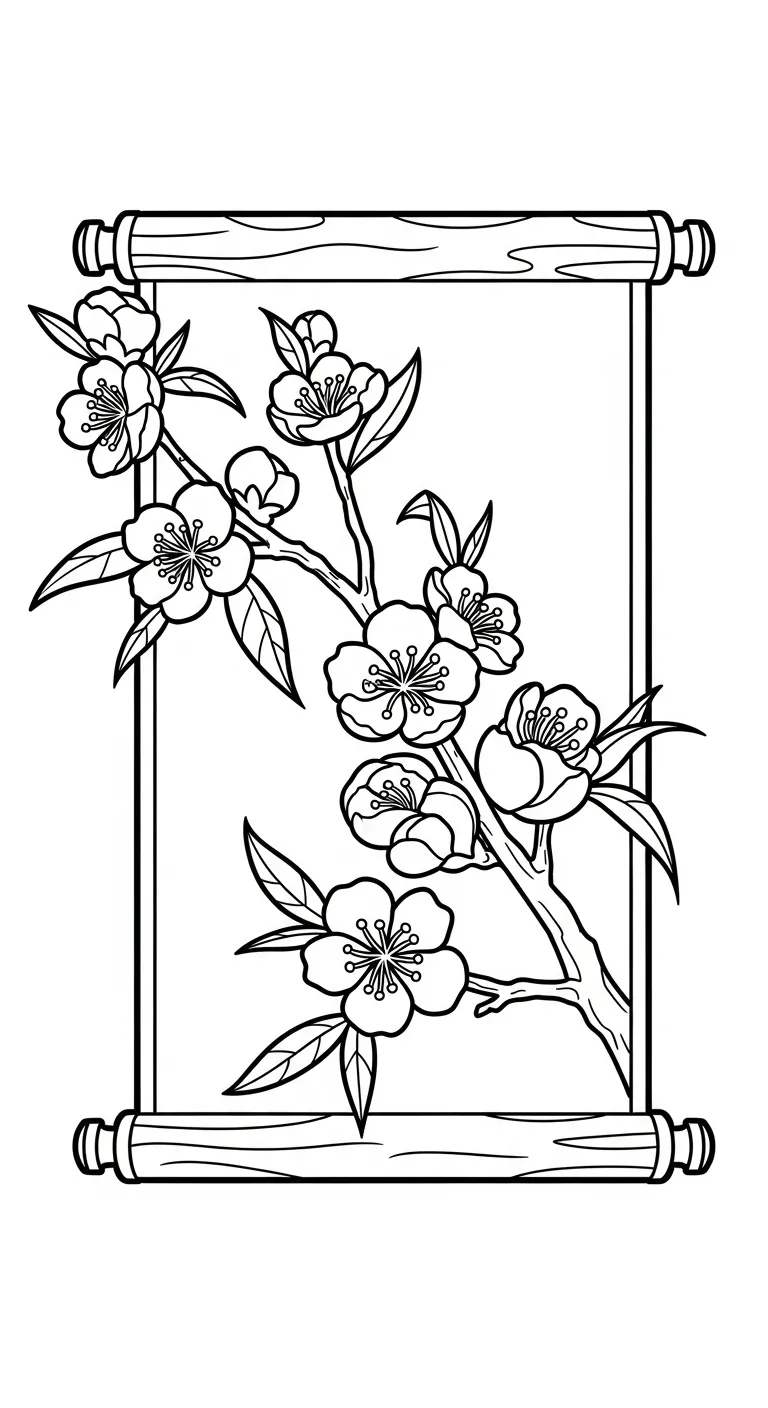 coloriage Fleur de Pêche pour primaire