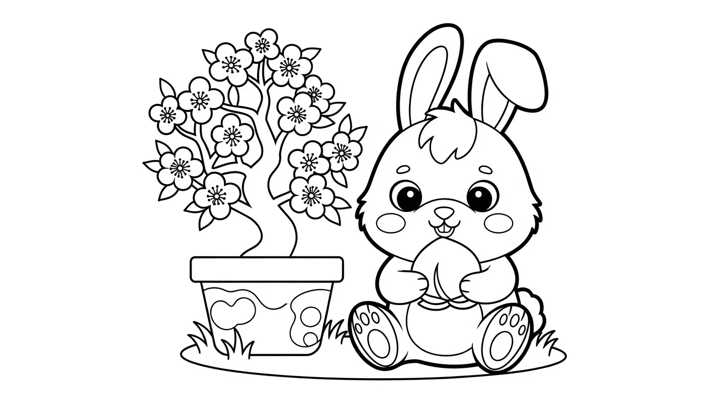 coloriage Fleur de Pêche de pour enfants