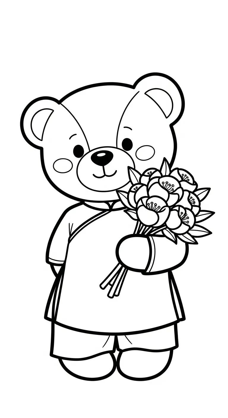 image pour coloriage Fleur de Pêche enfant 1