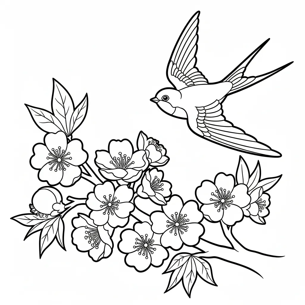 coloriage Fleur de Pêche à imprimer pour enfants