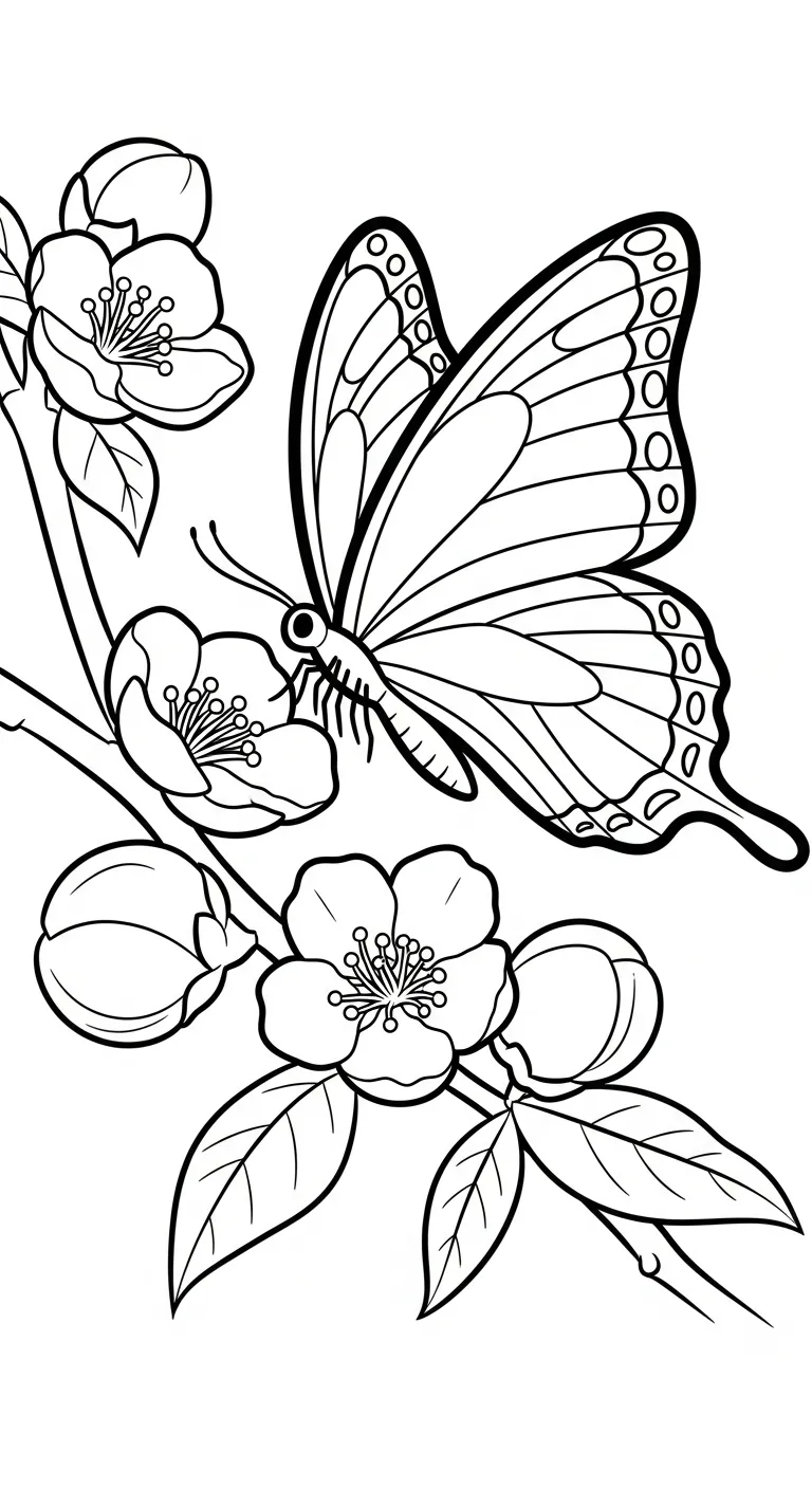 coloriage Fleur de Pêche à imprimer a4