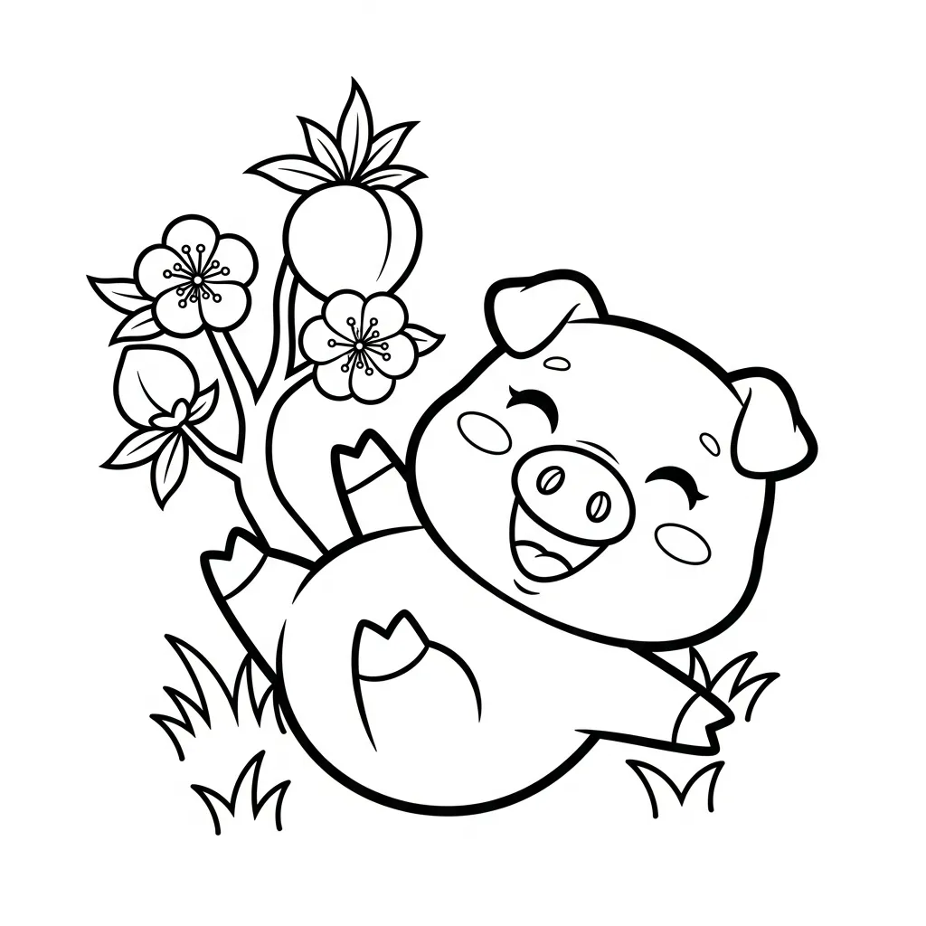imprimer coloriage Fleur de Pêche pour enfant
