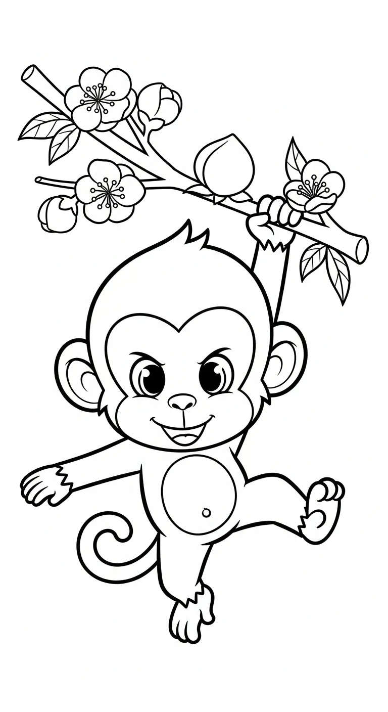 coloriage Fleur de Pêche pour enfant de 7 ans