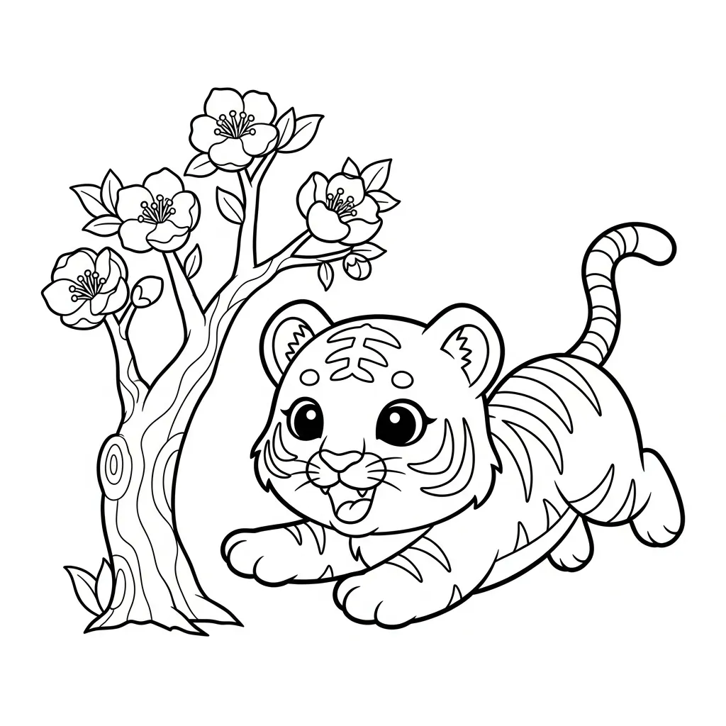 coloriage Fleur de Pêche a imprimer pour enfant de 4 ans