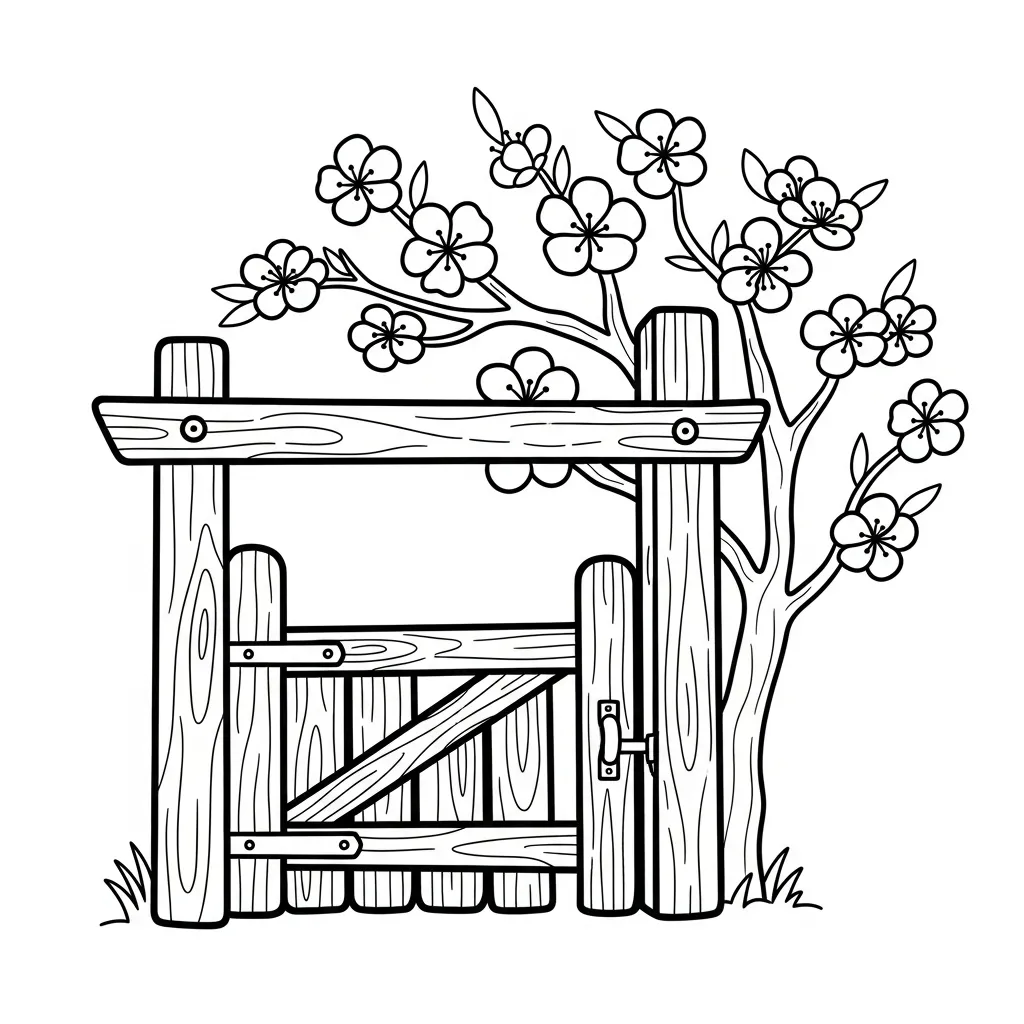 coloriage Fleur de Pêche à imprimer pour enfant de 6 ans 1