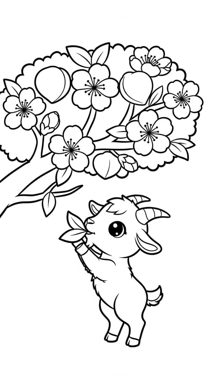 coloriage Fleur de Pêche pour enfants