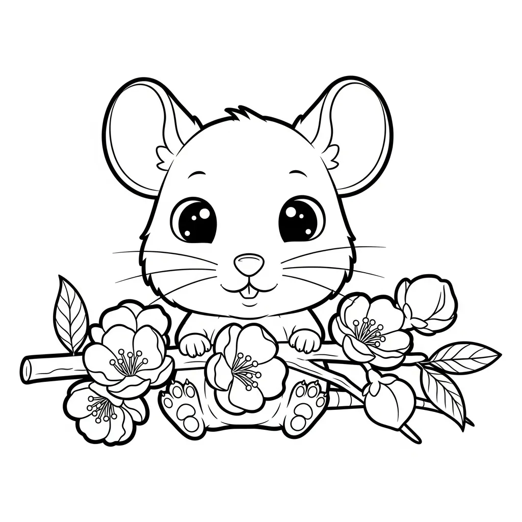 coloriage Fleur de Pêche pour enfant de 7 ans 1
