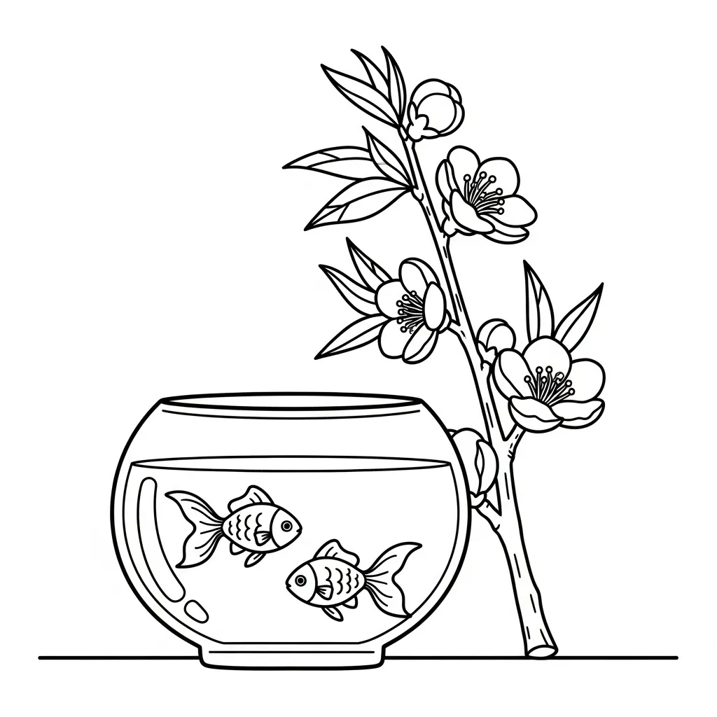 coloriage Fleur de Pêche à imprimer kawaii