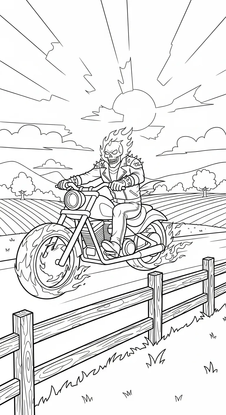 coloriage Ghost Rider à imprimer pour enfant de 9 ans 1