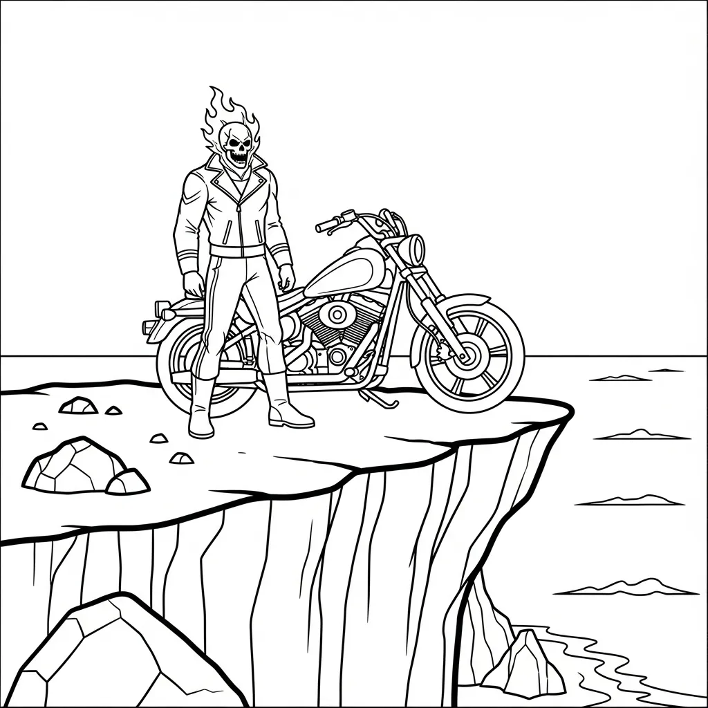 coloriage Ghost Rider à imprimer pdf gratuit