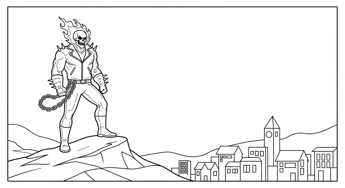 coloriage Ghost Rider pour enfant a imprimer gratuit