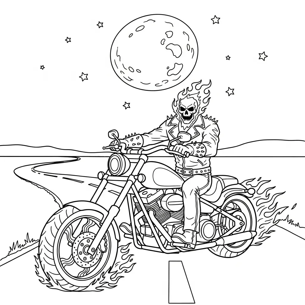 coloriage Ghost Rider à imprimer a4