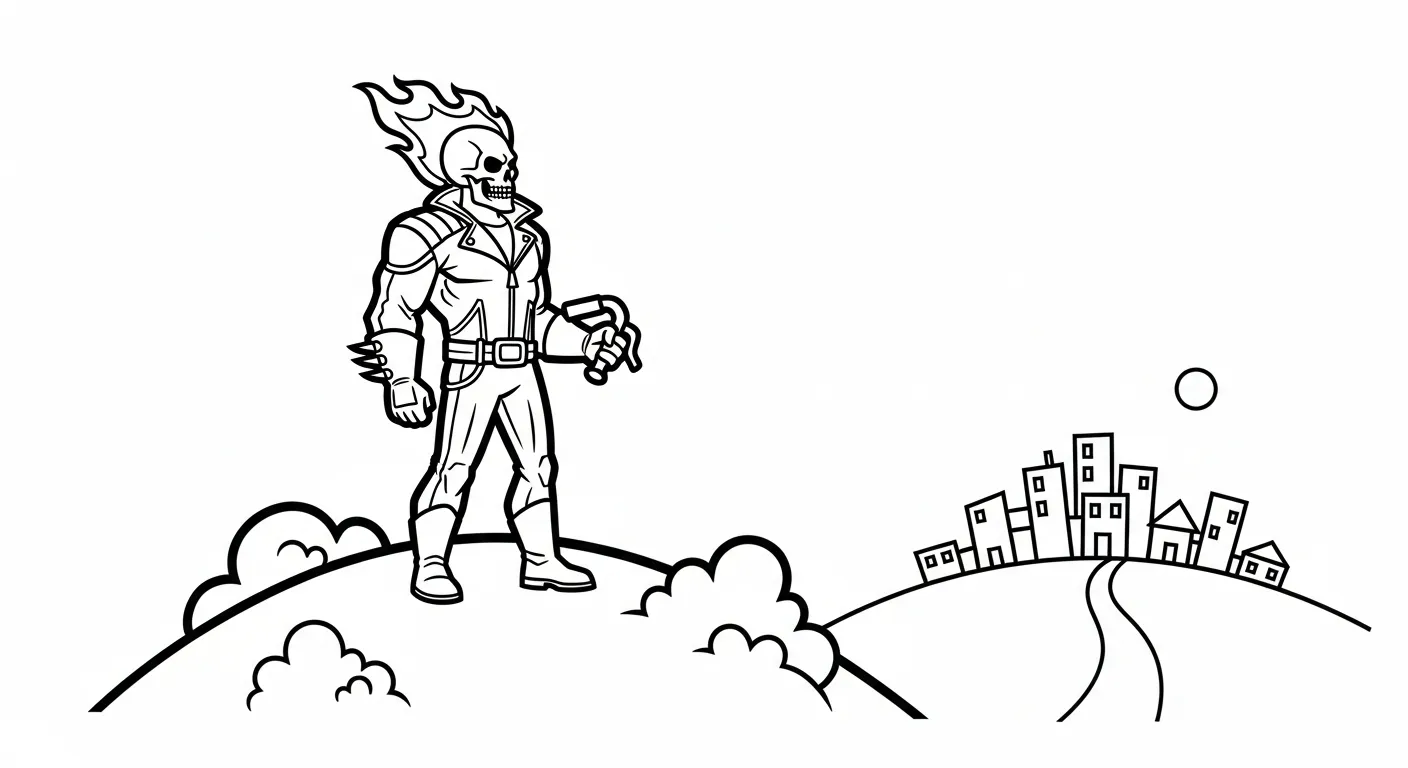 coloriage Ghost Rider en ligne pour enfant