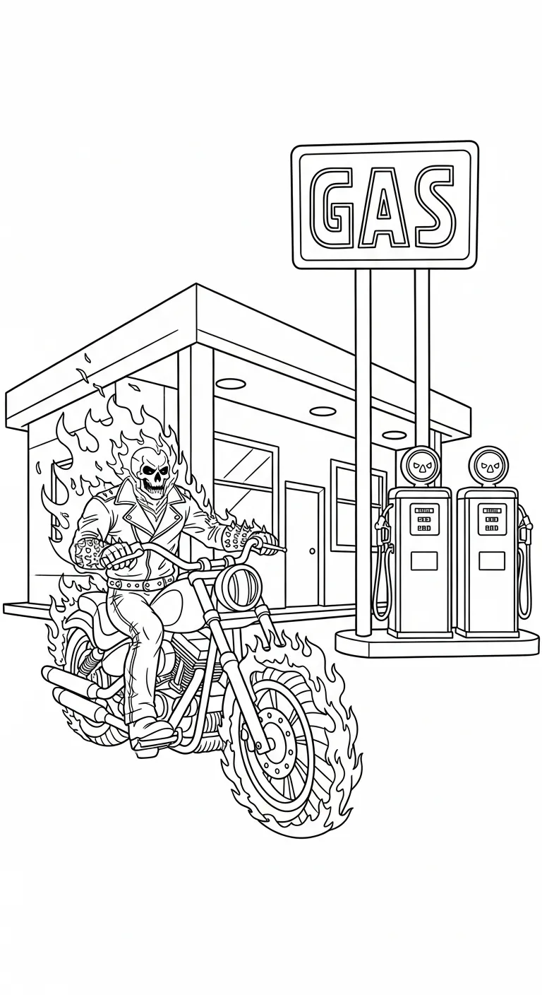 image pour coloriage Ghost Rider enfant