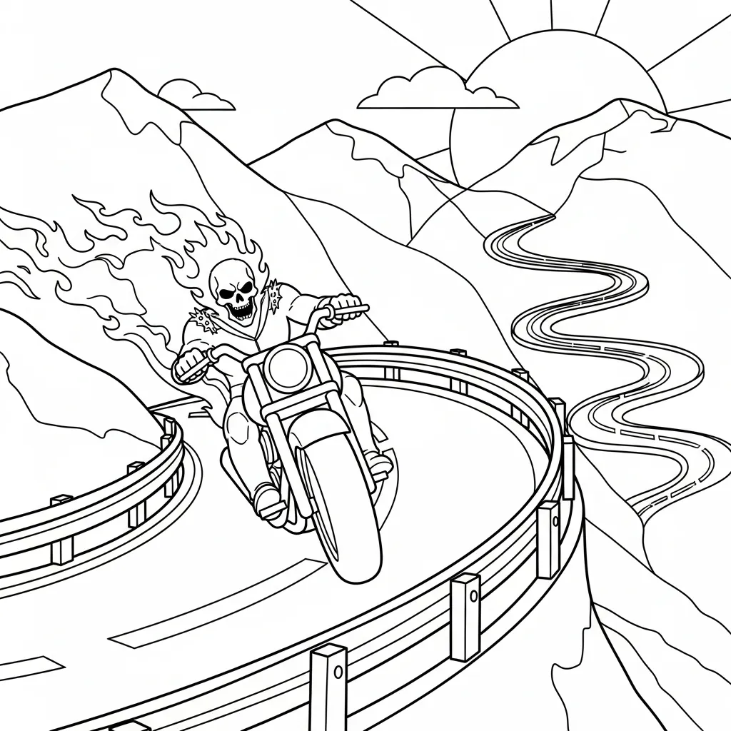 image de coloriage Ghost Rider pour enfant