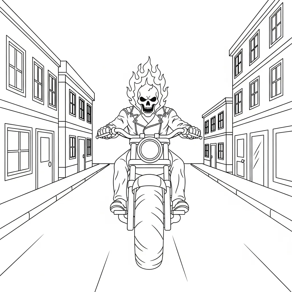 coloriage Ghost Rider a colorier en ligne