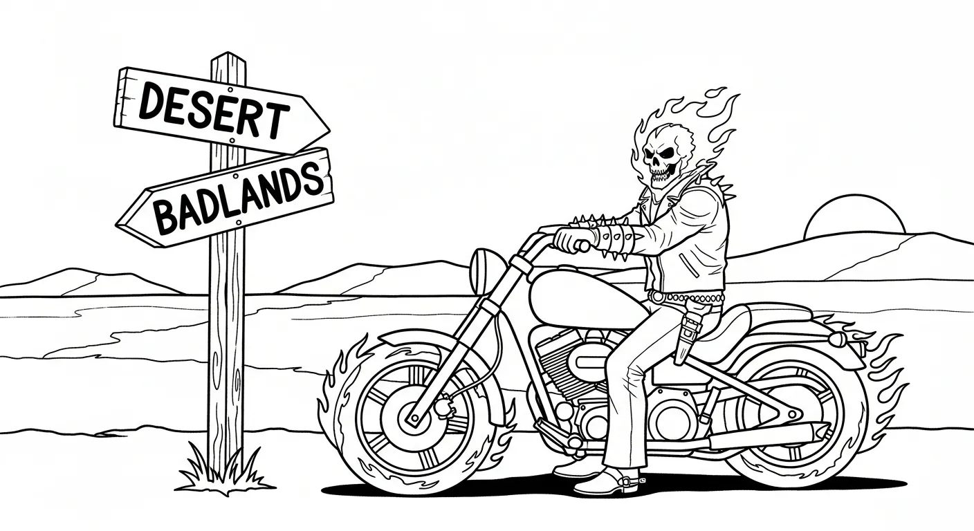 coloriage Ghost Rider a imprimer gratuitement