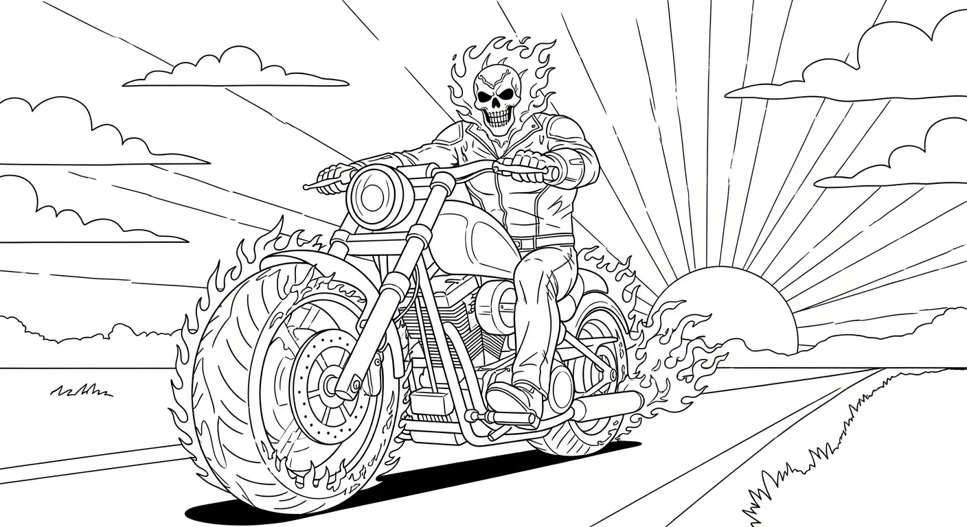 coloriage Ghost Rider à imprimer pour enfants 1