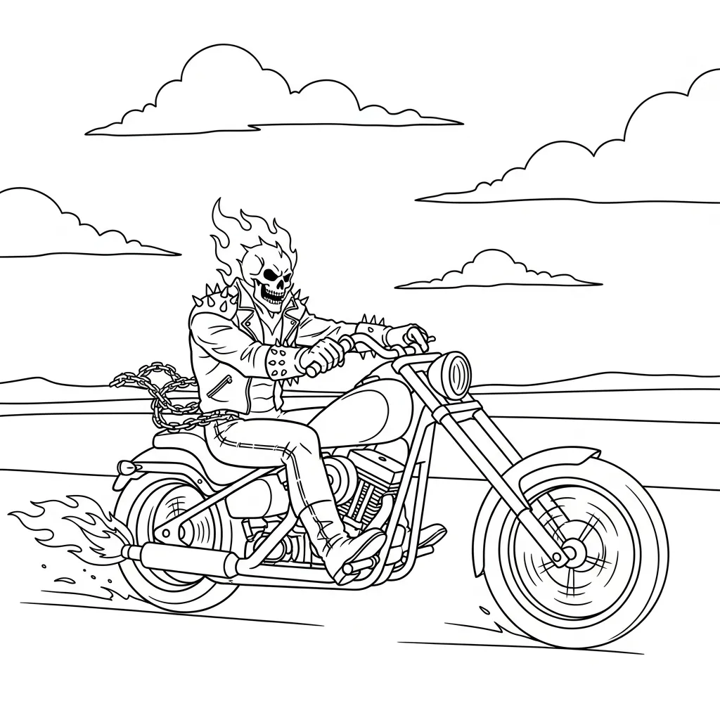 coloriage Ghost Rider a imprimer