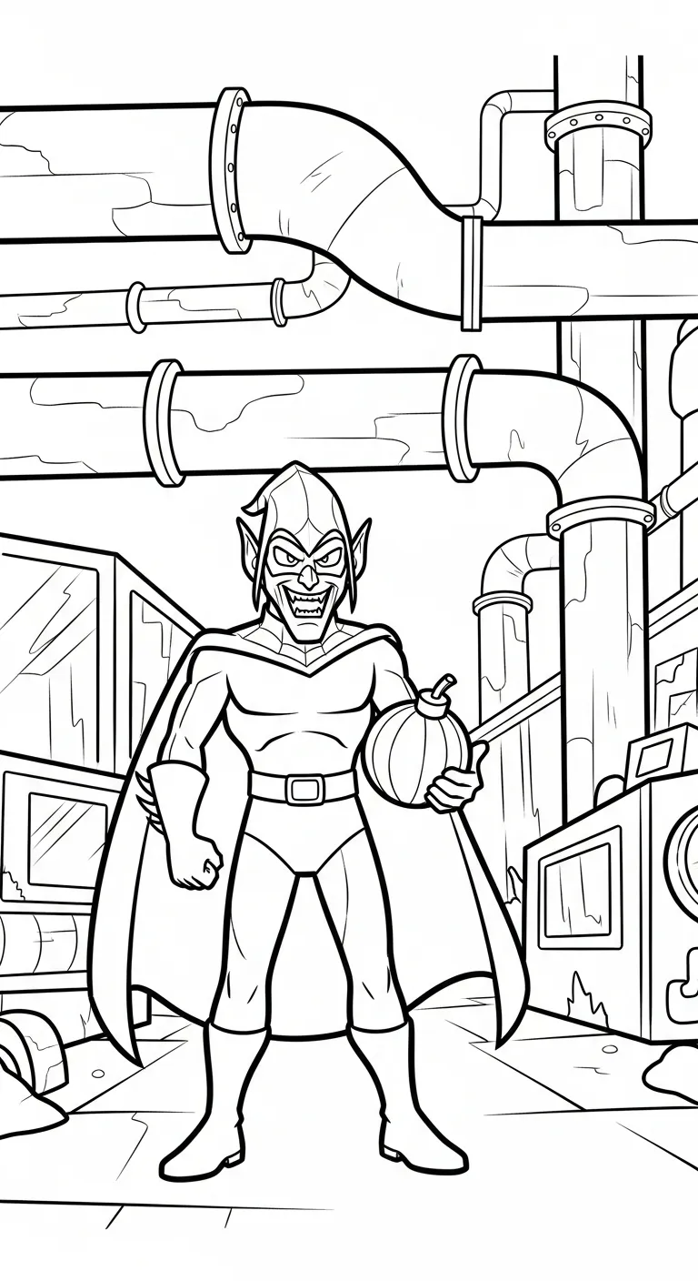 coloriage Green Goblin à imprimer pour enfant de 6 ans