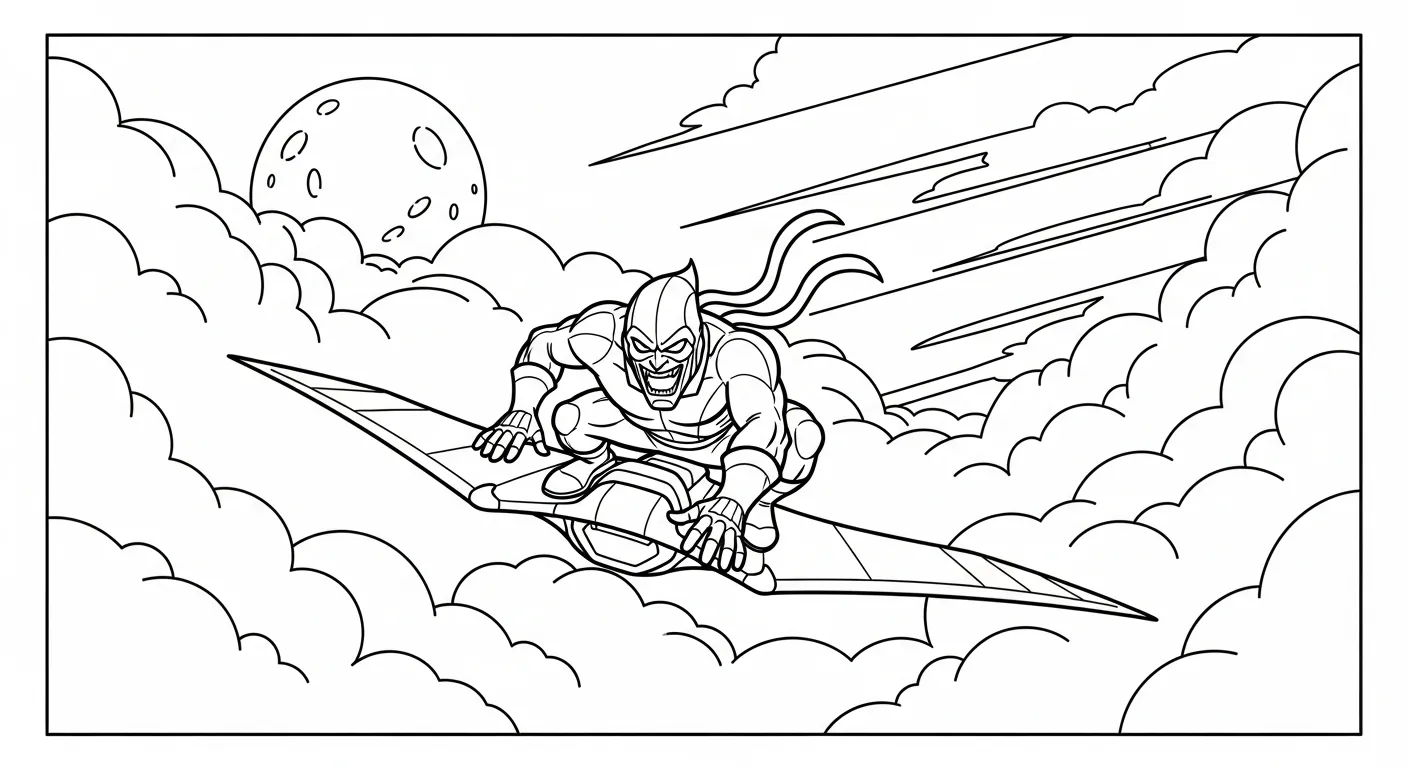 coloriage Green Goblin à imprimer pour enfant de 6 ans 1