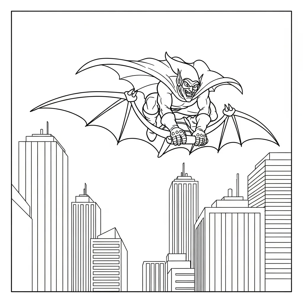 coloriage Green Goblin a imprimer pour enfant de 4 ans