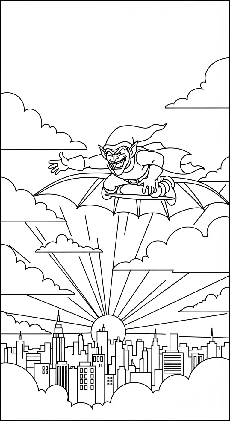 coloriage Green Goblin a imprimer pour enfant de 4 ans 1