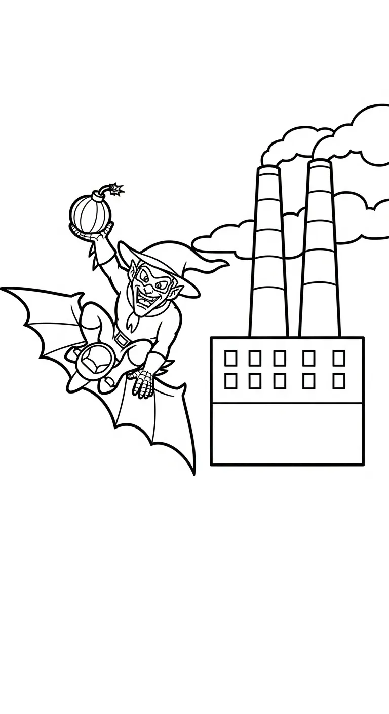 coloriage Green Goblin à imprimer kawaii