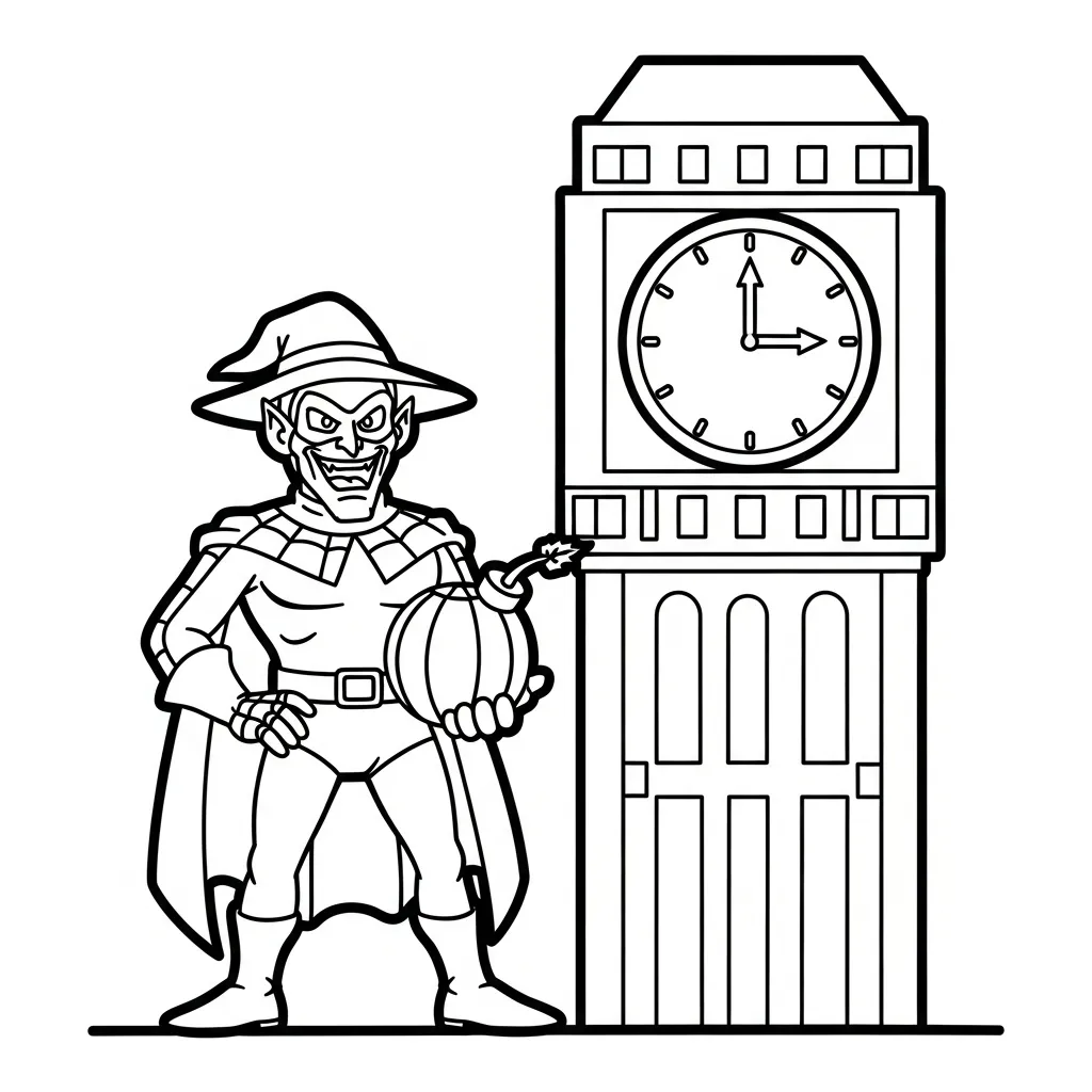 coloriage Green Goblin à imprimer pour enfant de 7 ans