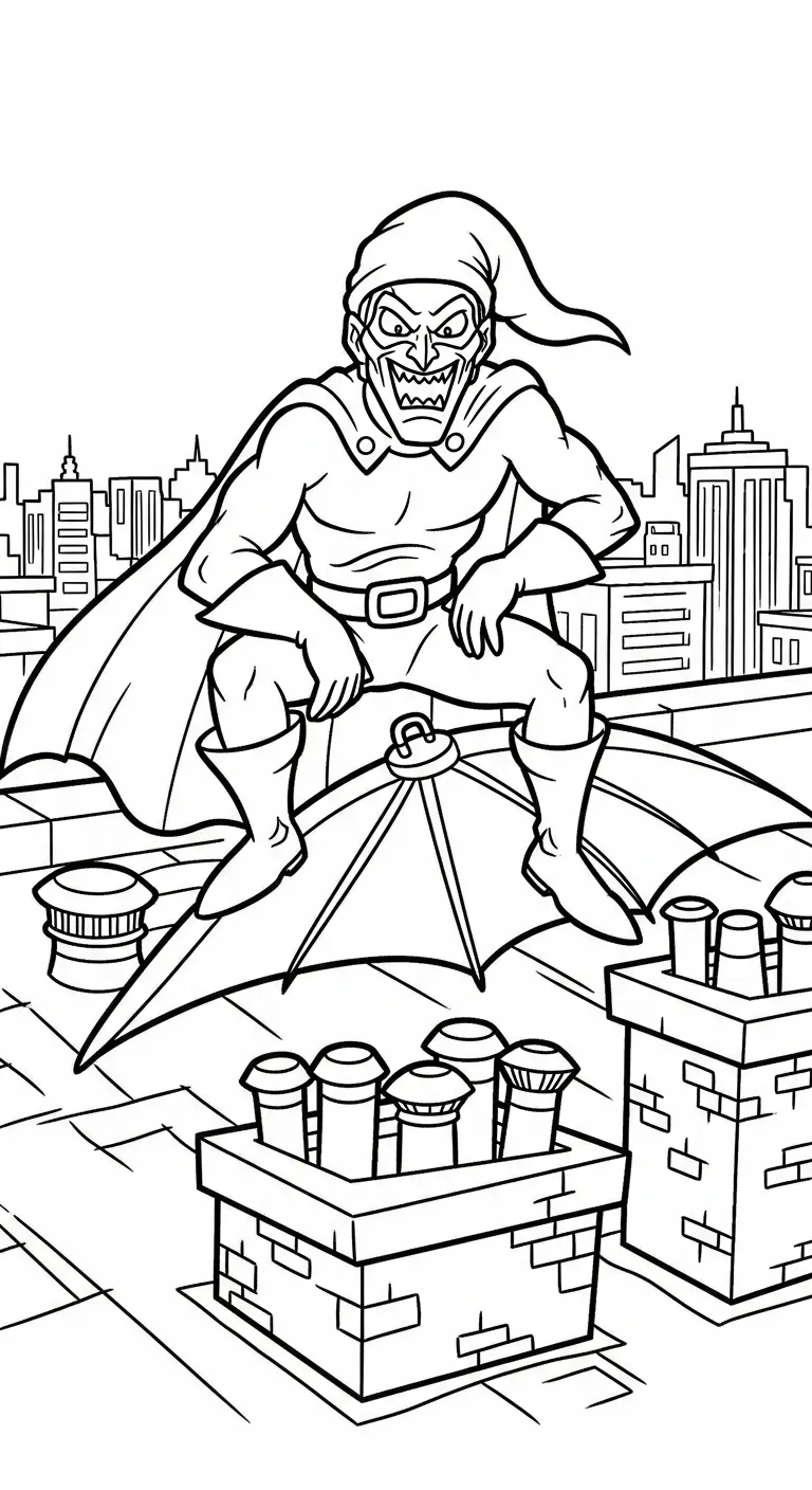 coloriage Green Goblin à imprimer pour enfant de 12 ans
