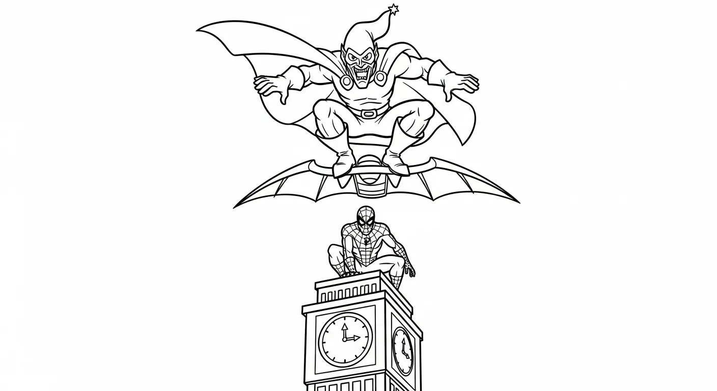 coloriage Green Goblin a colorier en ligne gratuitement