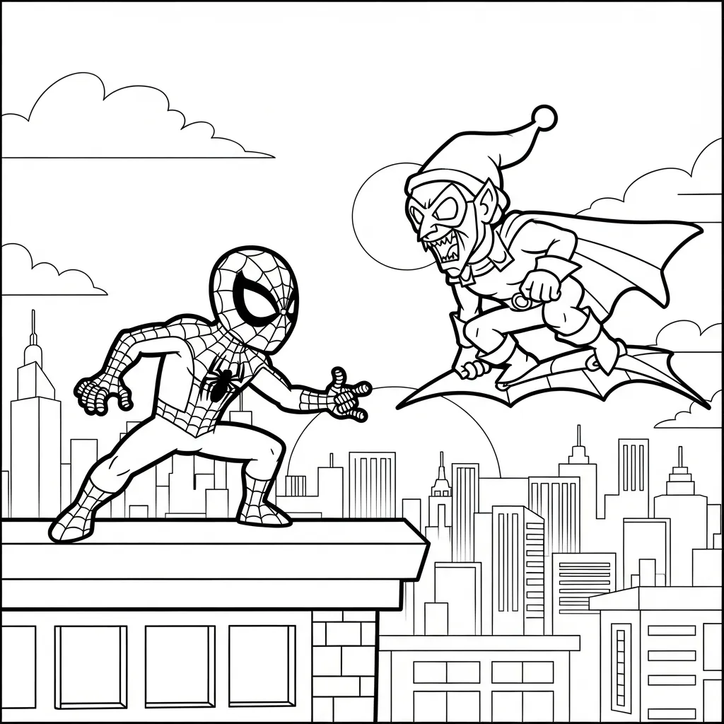 coloriage Green Goblin pour primaire