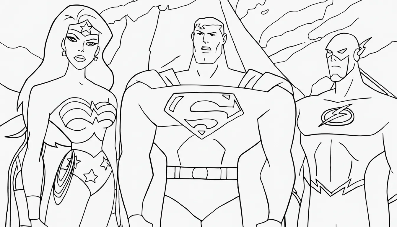 image de coloriage Justice League pour enfant 1