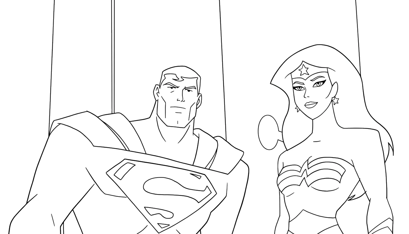 coloriage Justice League à imprimer pour enfant de 8 ans