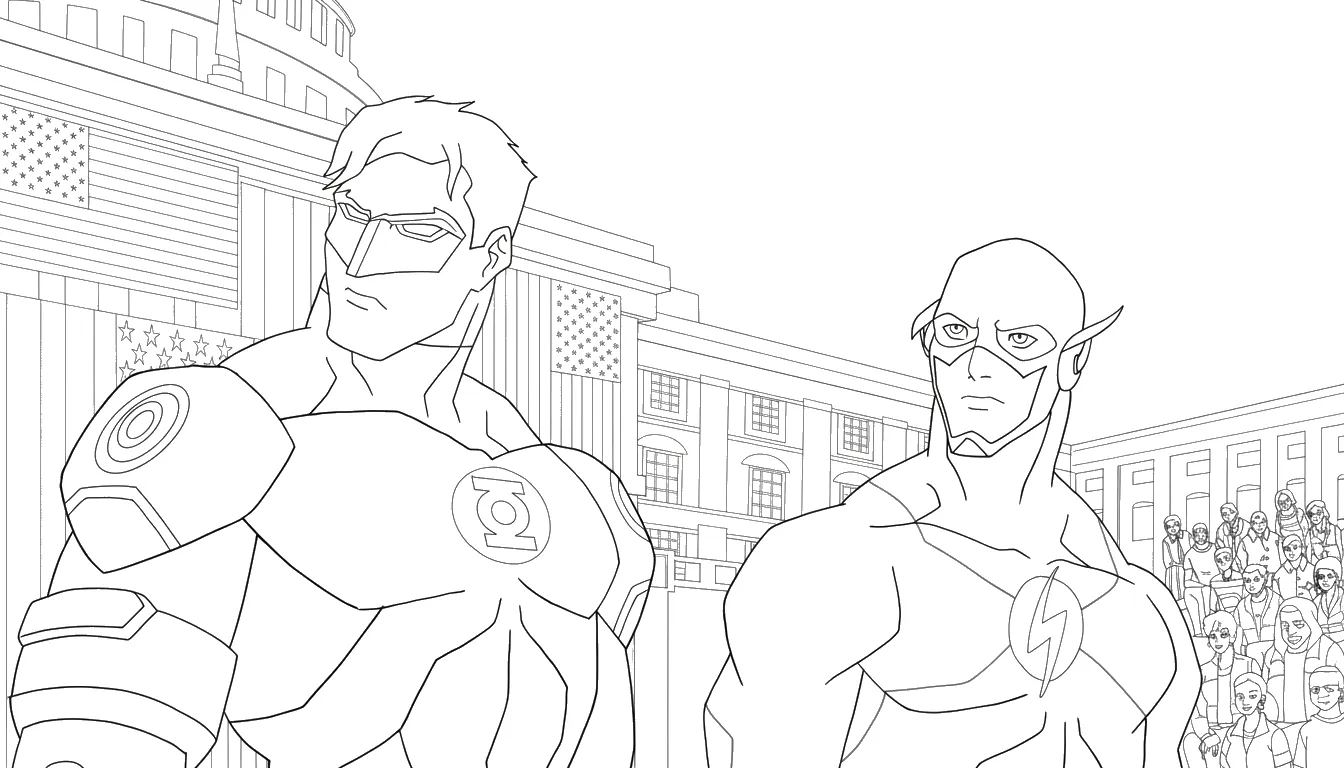 coloriage Justice League pour enfant de à imprimer