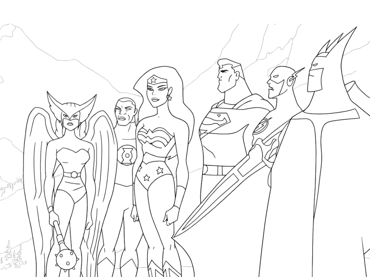 coloriage Justice League pour enfant de 3 ans